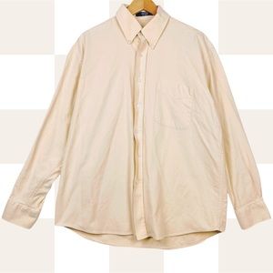 Alan Flusser Yellow Cotton Button Down Pocket Long Sleeve Casual Dress Shirt